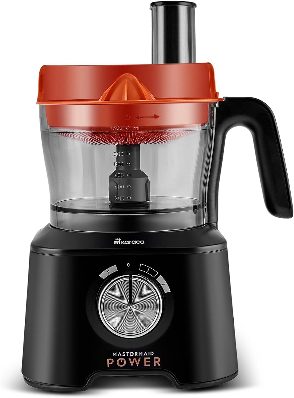 Karaca Mastermaid Power Max 11 in 1 Küchenroboter, Schwarz-Silber Matt, 2500 W