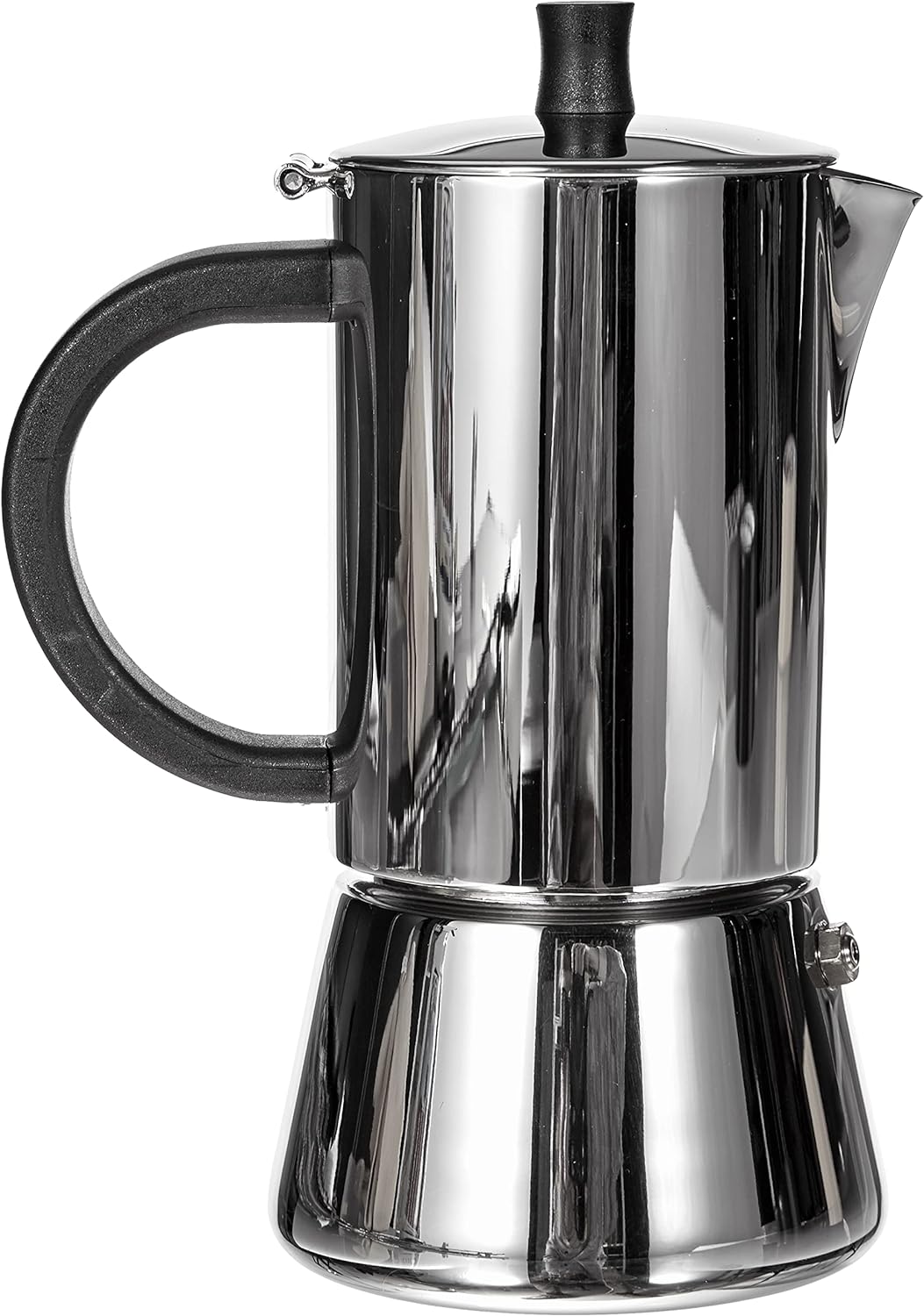 Cilio 0000342024 Espressokocher Figaro poliert, 4 Tassen, Edelstahl, silber, 10,6 x 13,4 x 20,8 cm,