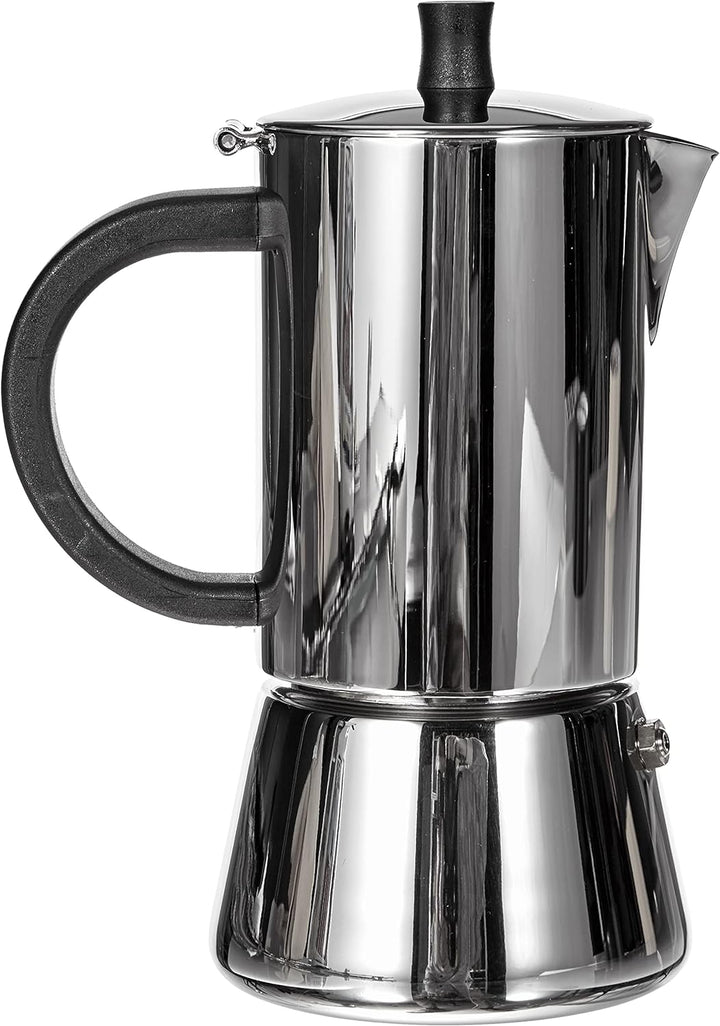 Cilio 0000342024 Espressokocher Figaro poliert, 4 Tassen, Edelstahl, silber, 10,6 x 13,4 x 20,8 cm,