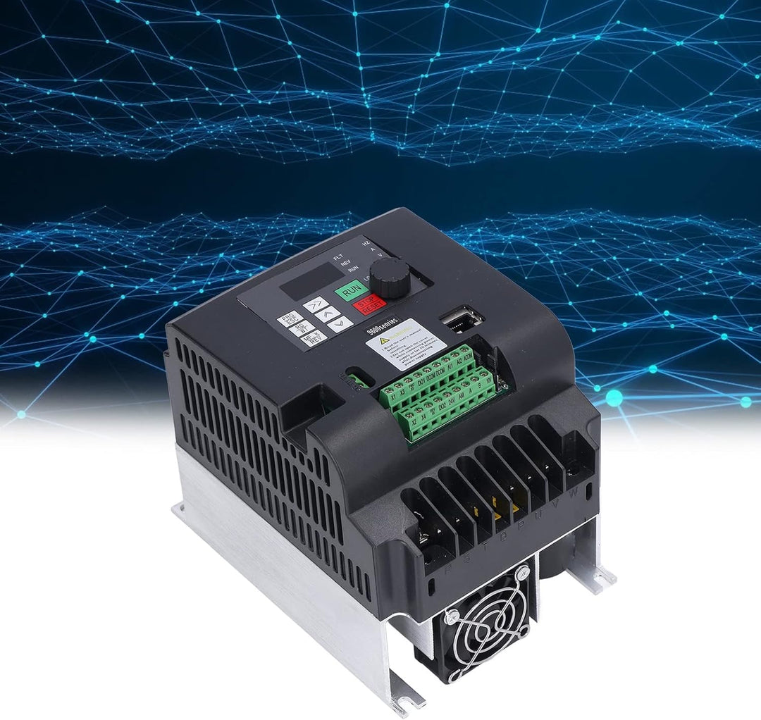 Frequenzumrichter, einphasig 220 V bis 3 Phasen 380 V, 5,5 kW, Frequenzumrichter, mehrstufig einstel