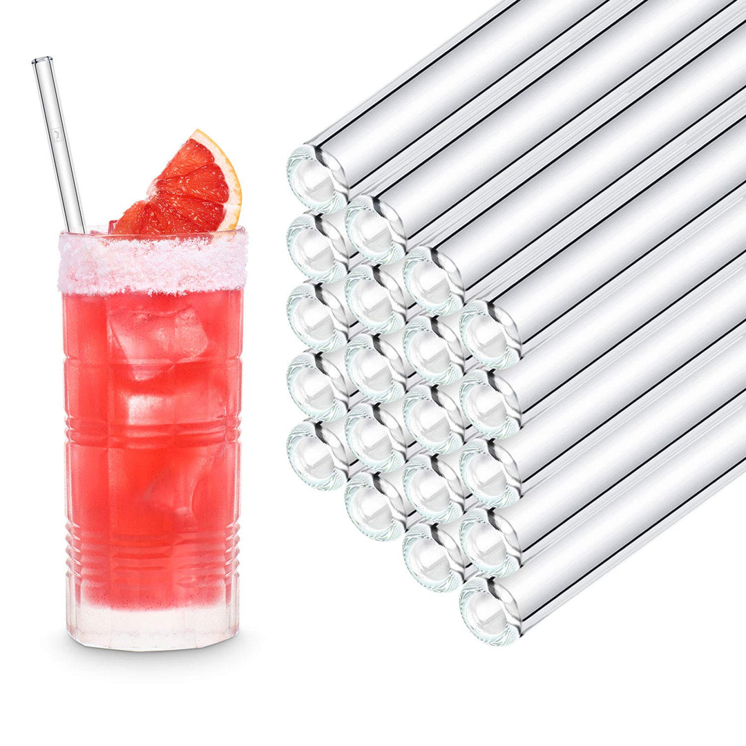 Halm Glas Strohhalme Wiederverwendbar Trinkhalm - 50 Stück gerade 23 cm - für Gastronomie, Restauran
