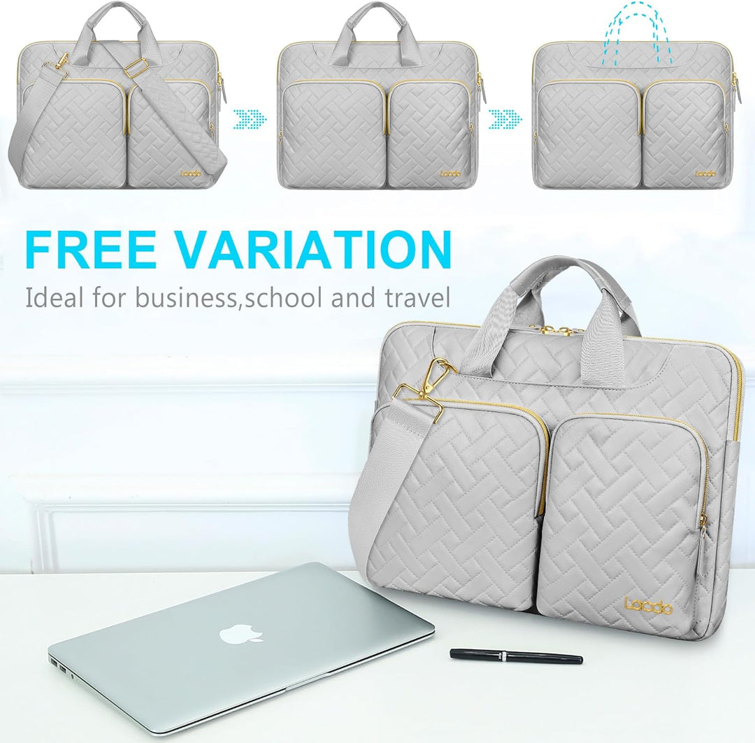 Lacdo 360° Rundumschutz Laptop Schultertasche Hülle für Acer HP Dell ASUS Laptop 15-15.6 Zoll, Acer