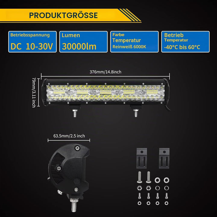 Willpower 15 Zoll 38CM 300W Led Arbeitsscheinwerfer Bar Led Scheinwerfer 12V 24V Wasserdicht Flutlic
