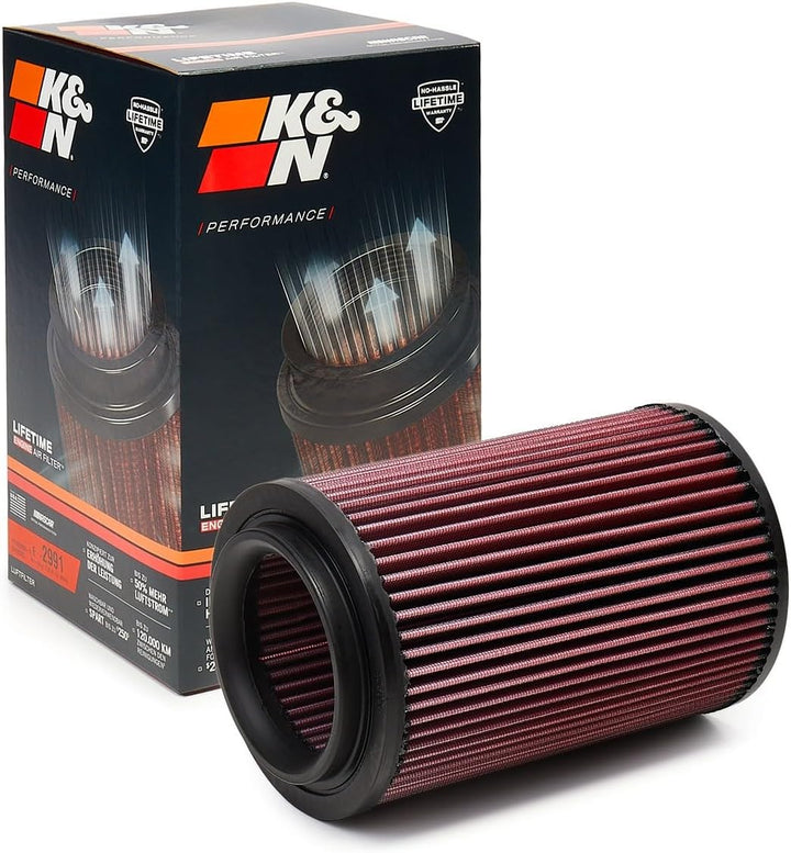 K&N E-2991 Waschbarer und wiederverwendbarer KFZ Tauschluftfilter , Rot