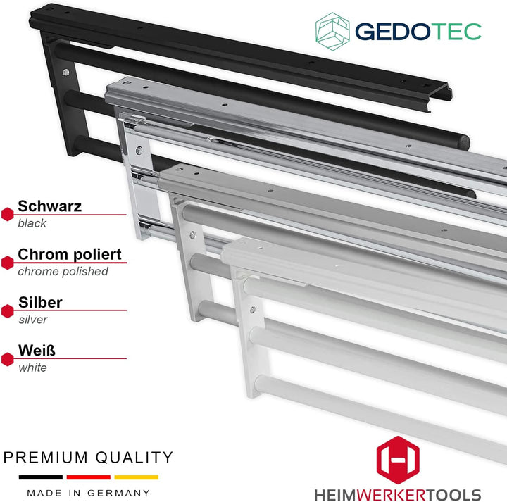 Gedotec Handtuchhalter | H6008 | Handtuchauszug 3-armig ausziehbar | 1 Stück | Geschirrtuchhalter Lä