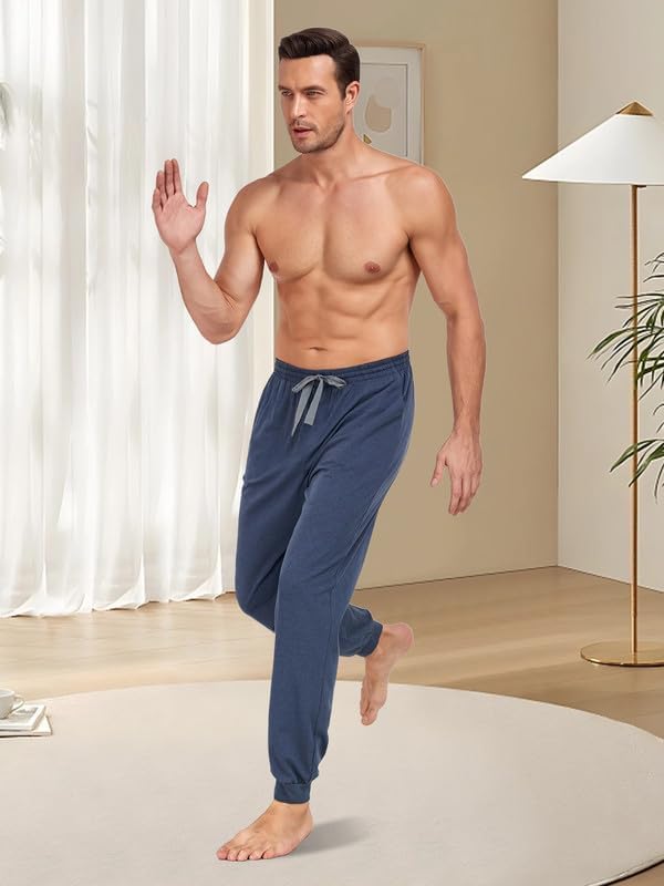 COLORFULLEAF Jogginghose Herren Baumwolle Schlafanzughose Männer Lang Schlafhose Leichte Freizeithos