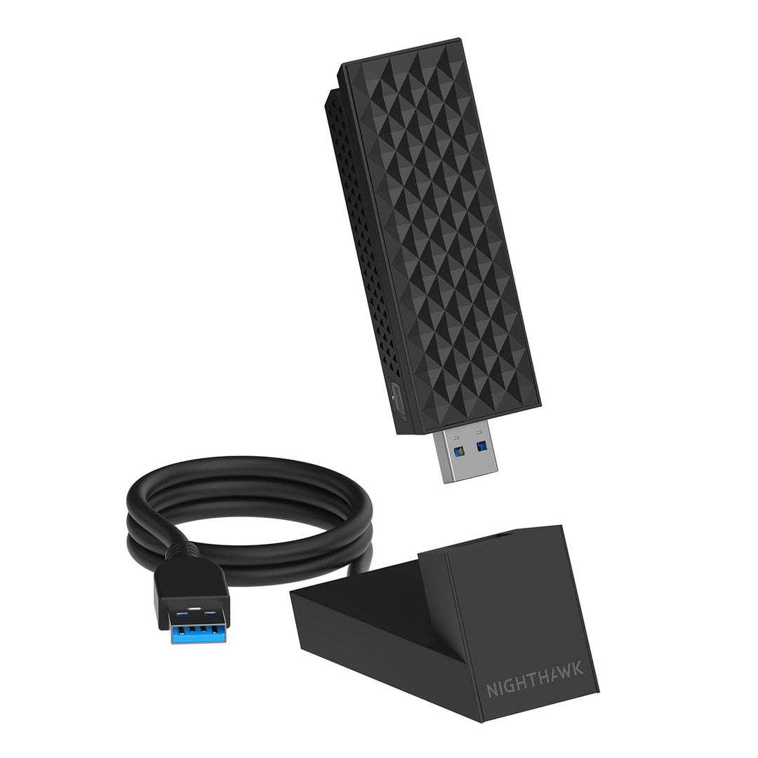 NETGEAR Nighthawk WiFi 7 USB 3.0-Adapter (A9000) – BE6000 Tri-Band Wireless Gigabit Speed (bis zu 6