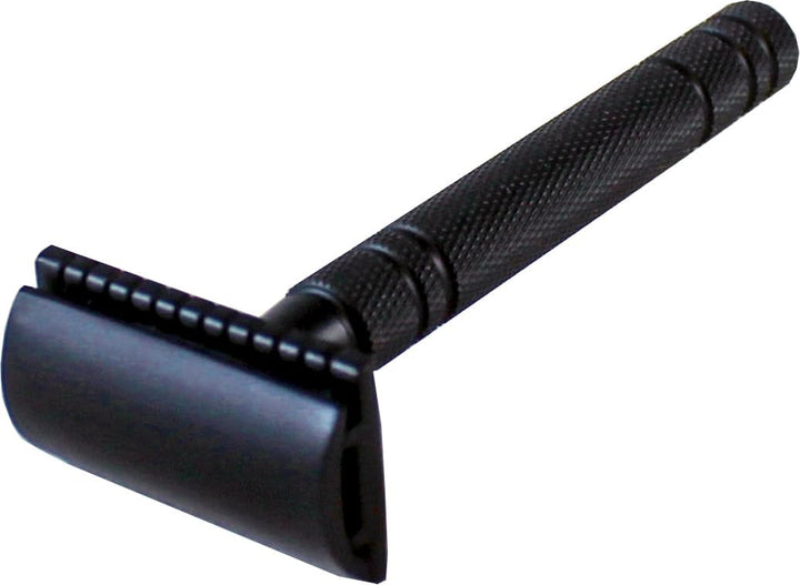 Hans Baier Exclusive Rasierhobelset Metall schwarz inkl. 10 Rasierklingen