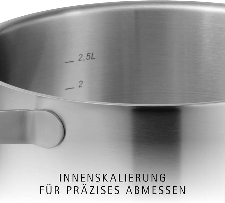 WMF Comfort Line Topfset Induktion 5-teilig, Kochtopf Set mit Glasdeckel, Cromargan Edelstahl mattie