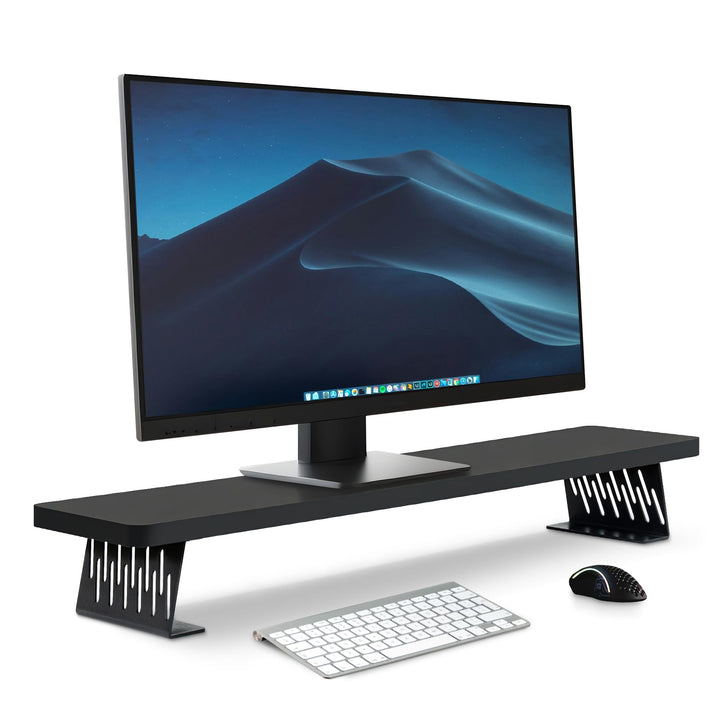 80x23.5cm Bildschirmerhöhung für 2 Monitore, Monitorständer Schreibtisch Holz für Computer, TV, Lapt