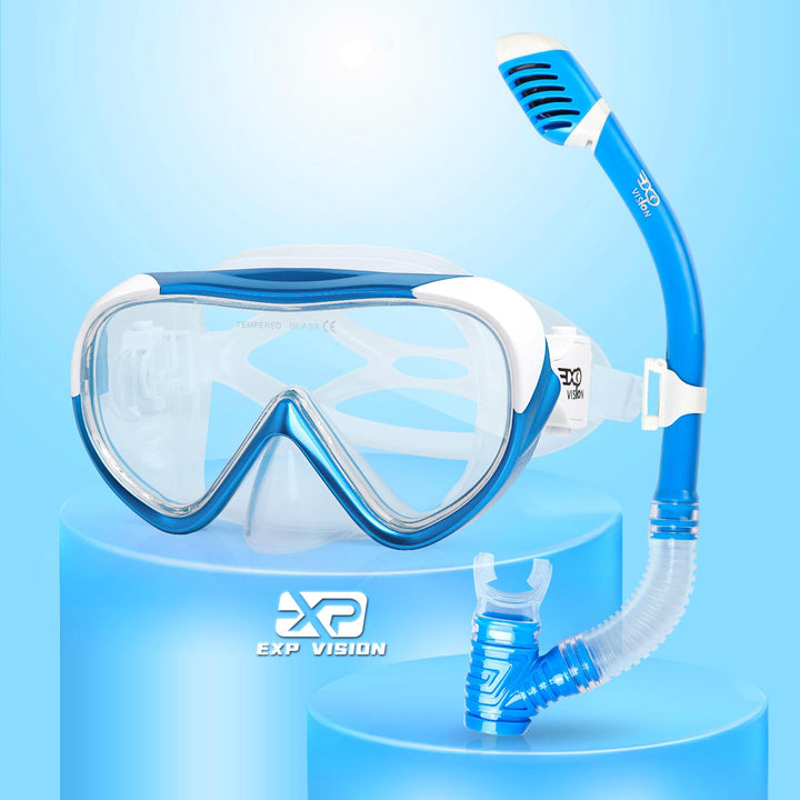 Schnorchelset Kinder, Taucherbrille Kinder Anti-Fog und Trocken Schnorchel - Anti-Leck Tauchmaske Dr