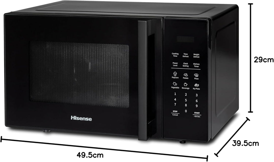 Hisense H29MOBS9H Mikrowelle, 29 l, XL-Drehteller, 11 Leistungsstufen, Eco-Modus, automatische Progr