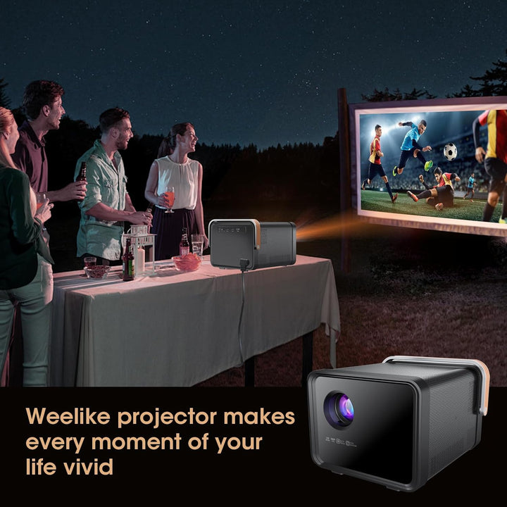 Weelikeit Beamer, 4K Full HD 1080P Beamer, Smart Projector 5G WiFi 6 BT 5.0, Home Tragbare Beamer He