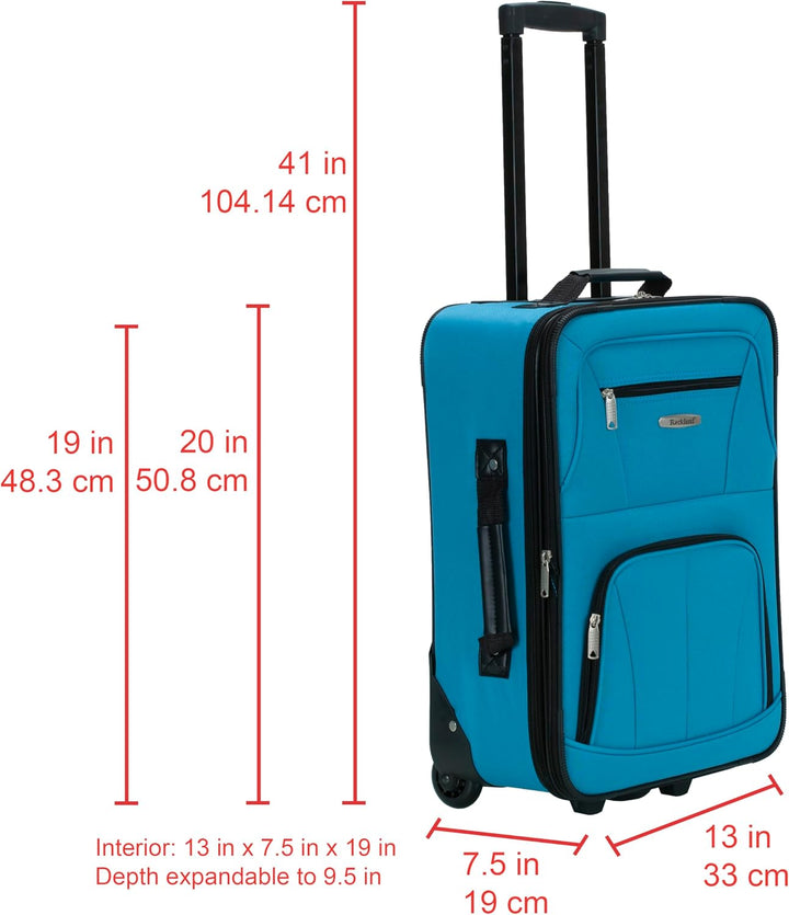 Rockland Bagage De Cabine Abs Extensible Melbourne 20 PO Koffer-Set, 38 Liter, Pinkleopard 51 in Pin