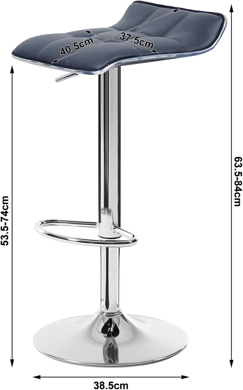 WOLTU BH28gr-1 1X Barhocker 1er Set Barstuhl Tresenhocker, aus hochwertigem Kunstleder, verchromter