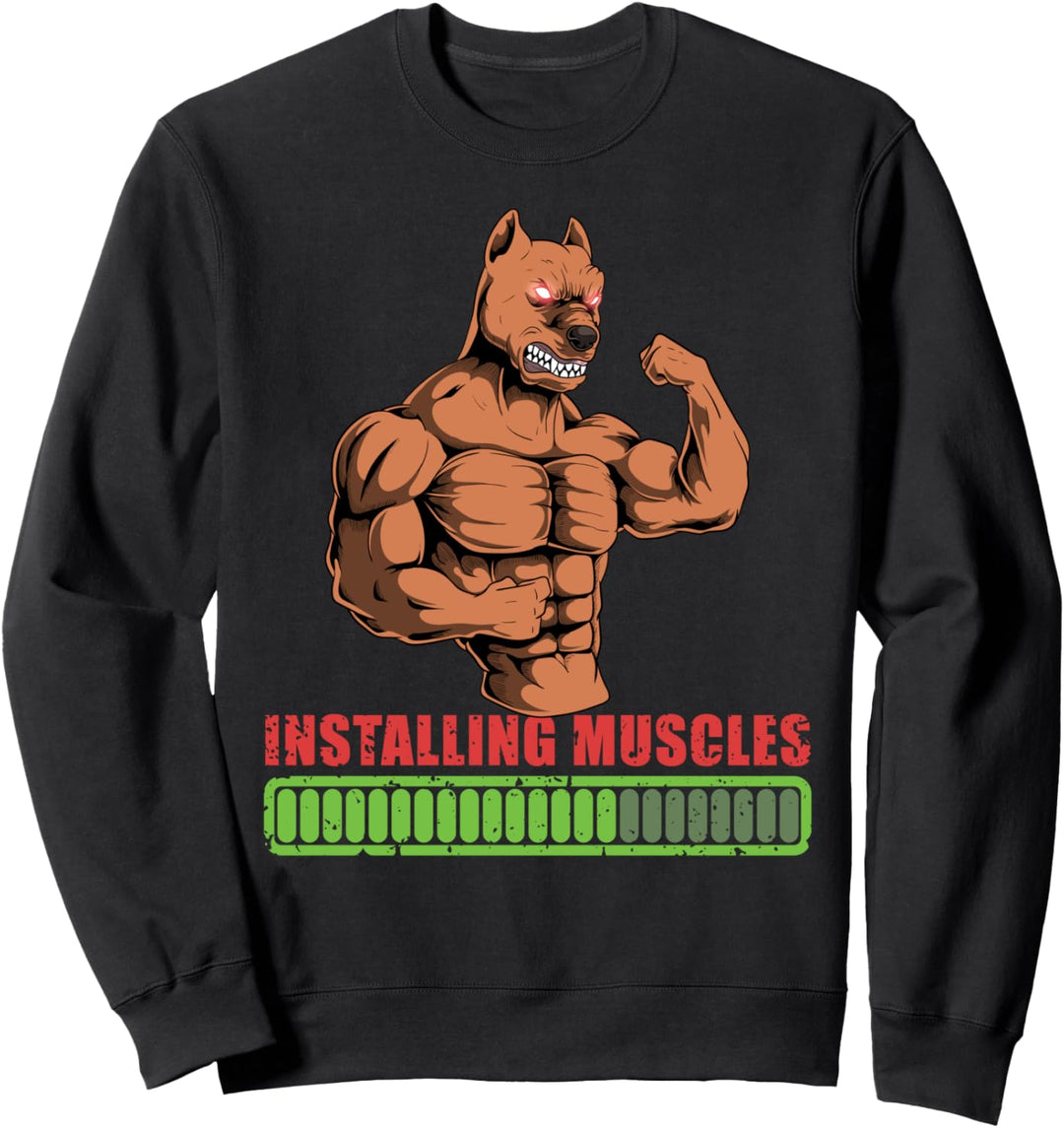 American Pitbull Dog Powerlifter Workout-Muskulatur Sweatshirt