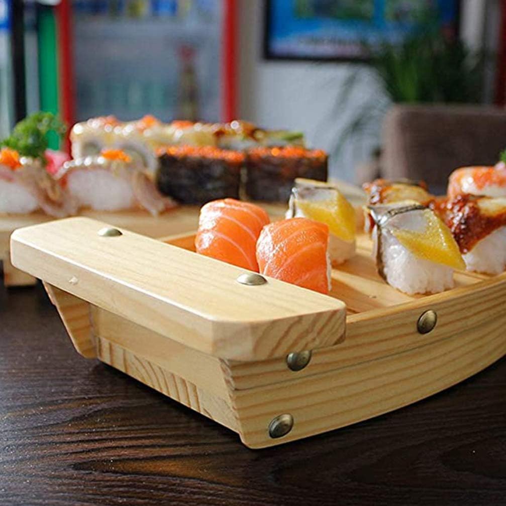Housoutil Boot Geformtes Gericht Sashi-Platte Aus Holz Sushi-Boot-Platte Sushi-servierboot Japanisch