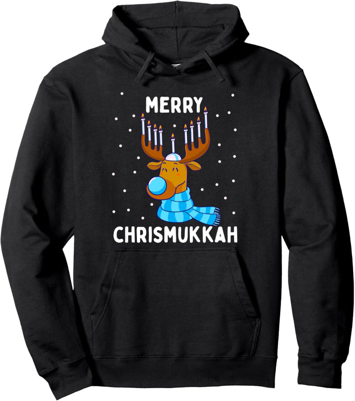 Frohe Chrismukkah Jüdische Weihnachten Chanukka Rentier Pullover Hoodie