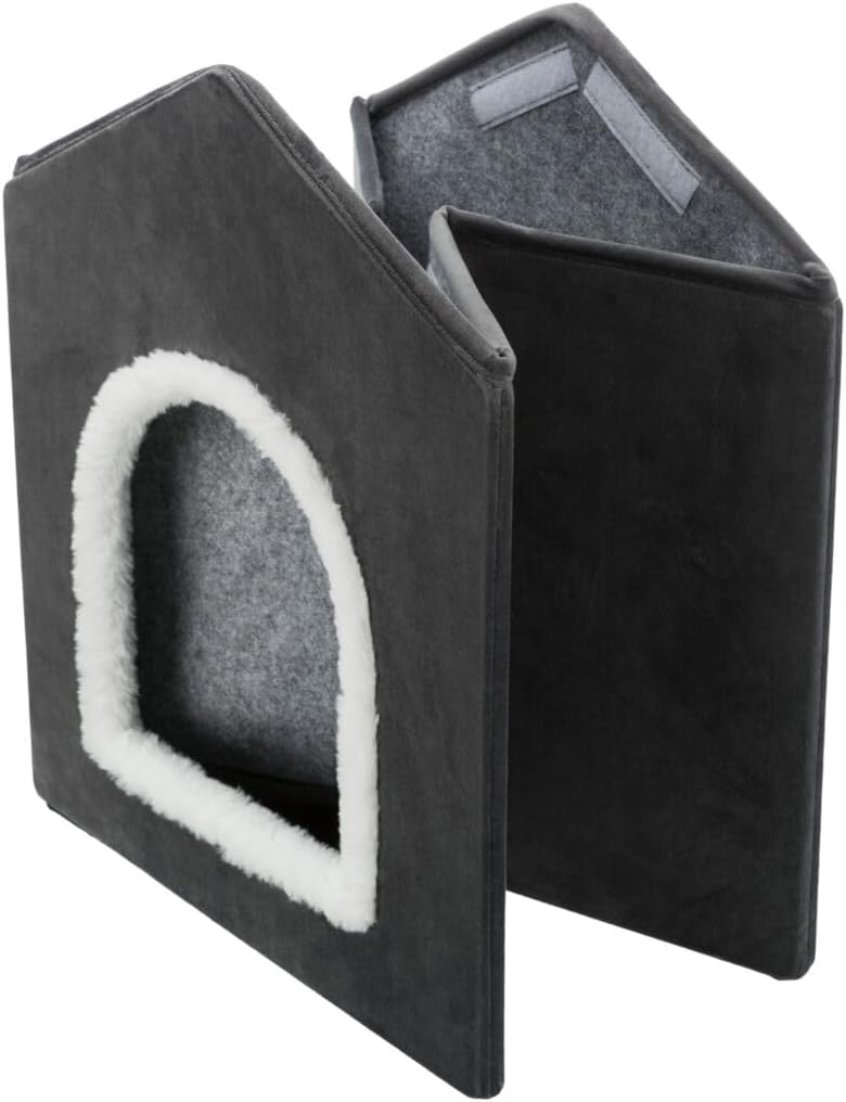 TRIXIE Höhle Livia - dunkelgrau/weiss 38 × 41 × 44 cm, dunkelgrau/weiss 38 × 41 × 44 cm