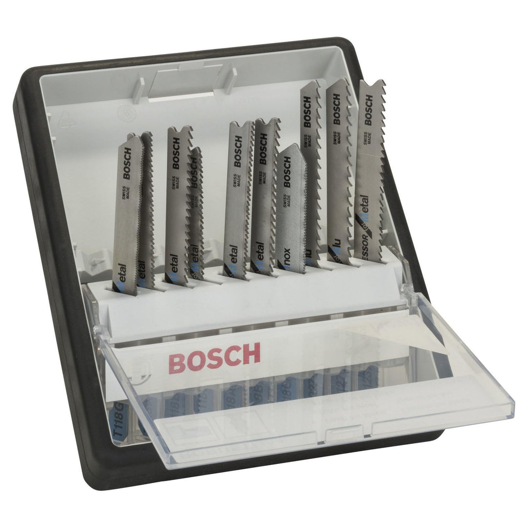 Bosch 2607010541 Stichsägeblatt ROBUSTLINE 10er Metall Expert Set, T-Schaft Basic, Basic