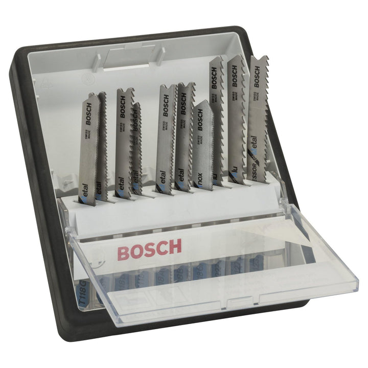 Bosch 2607010541 Stichsägeblatt ROBUSTLINE 10er Metall Expert Set, T-Schaft Basic, Basic