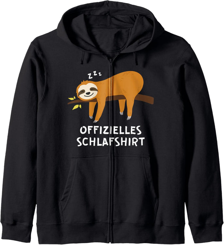 Offizielles Schlafshirt Faultier Schlafen Chillen Geschenk Kapuzenjacke