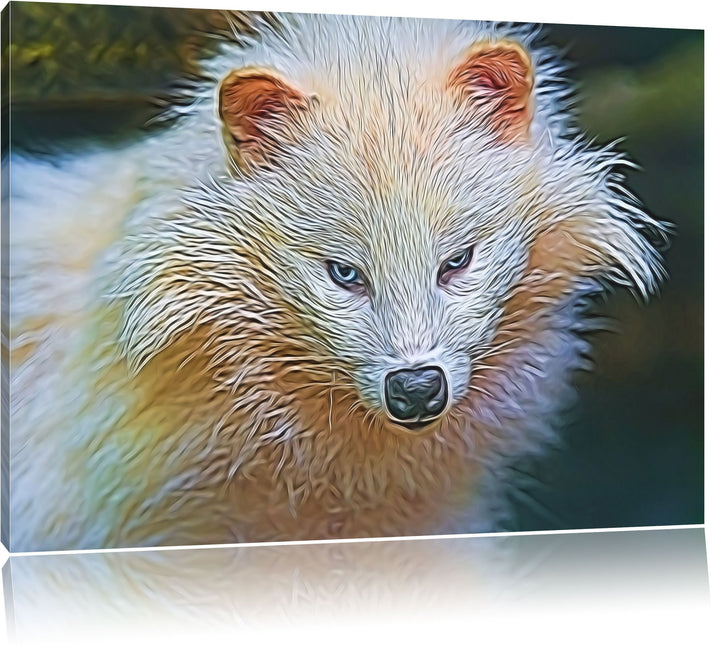 kleiner Polarfuchs Deluxe Format: 100x70 cm auf Leinwand, XXL riesige Bilder fertig gerahmt mit Keil