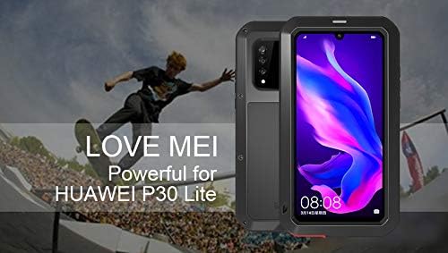 Fonrest Ganzkörper Hülle für Huawei P30 Lite, Love MEI 6,15-Zoll Schwerlast Hybride Aluminium Metall