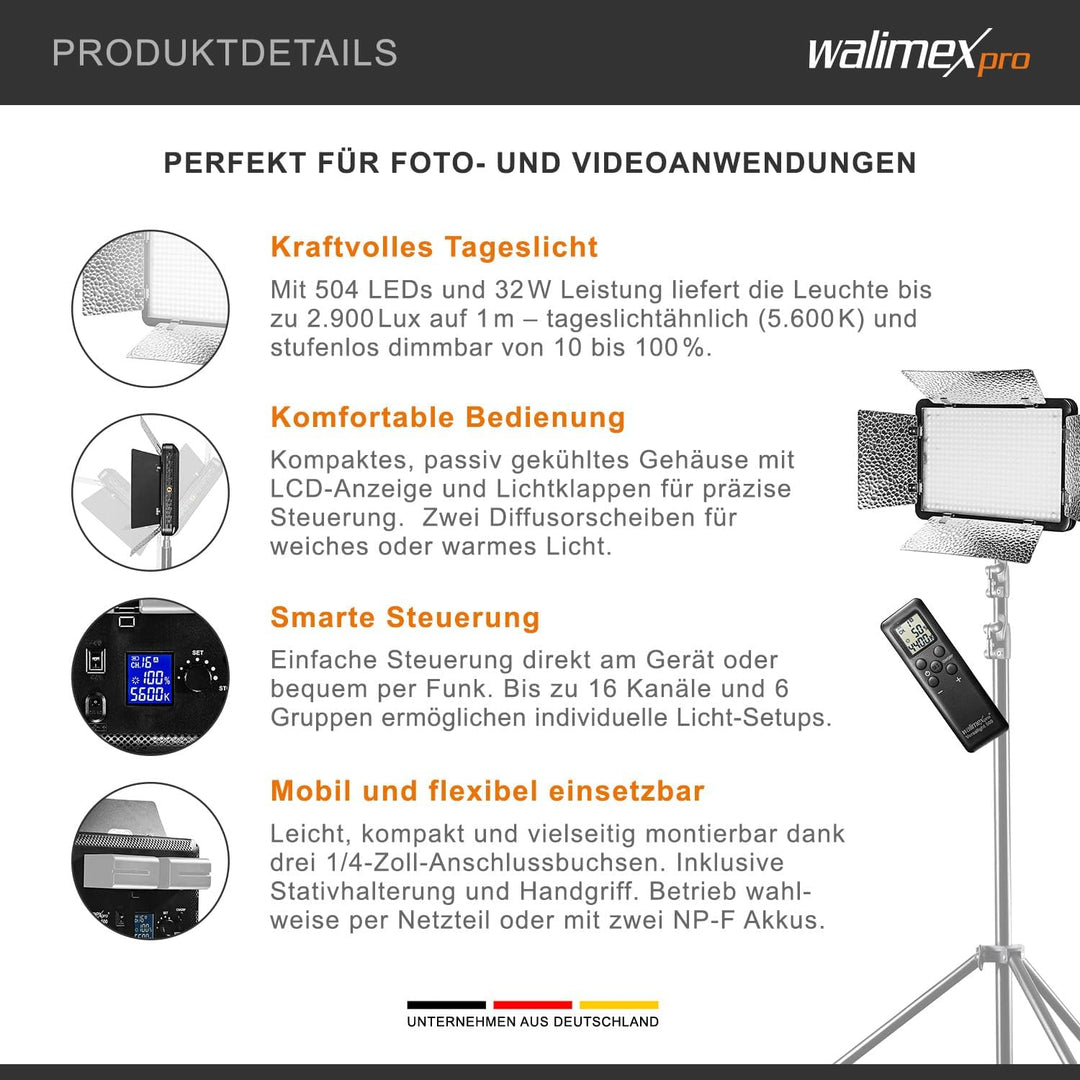 Walimex Pro LED 500 Versalight Daylight, Daylight