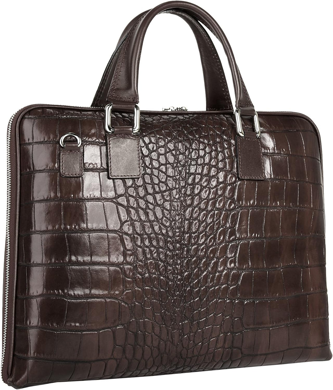 BAGAN Aktentasche echt Leder dunkelbraun Damen - 017742