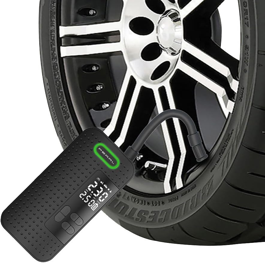 AGT Reifenpumpe: Mini-Akku-Kompressor-Luftpumpe mit LED-Display, 2.000 mAh, 150 psi (Kfz Kompressor,