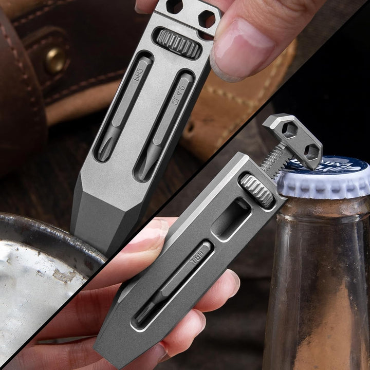 EDC Multifunktionswerkzeug - Brecheisen, Titan Hebeleisen, Mini Brechstange, Stemmeisen, Kleine Hebe