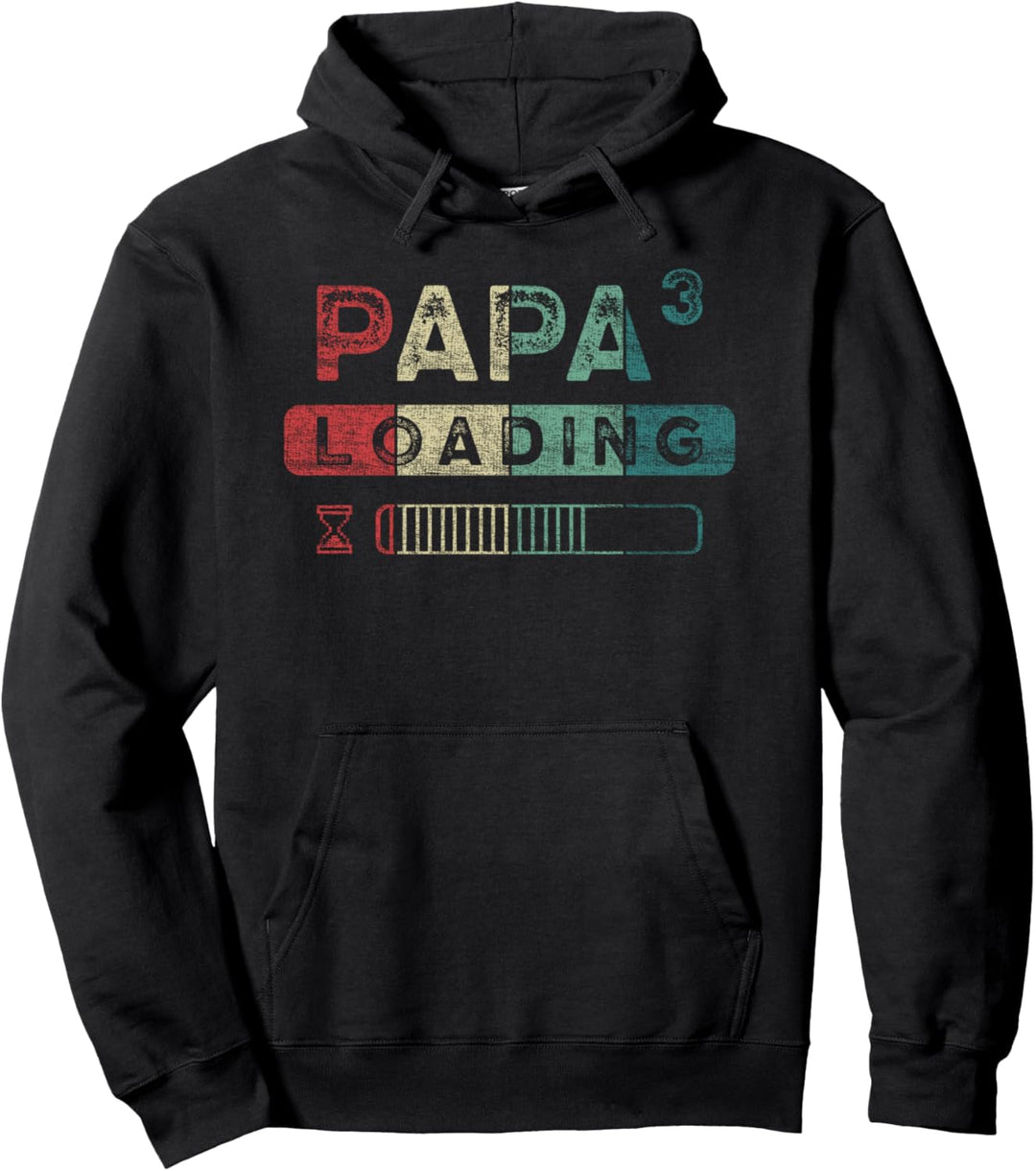 Baby Ankündigung Papa, 3. Kind, Drillinge, Werdender Papa Pullover Hoodie