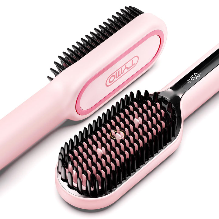 TYMO Ionen Haarglätterbürste, TYMO IONIC Plus Haarglättungsbürste, Professionelles Glättbürste,16 Te