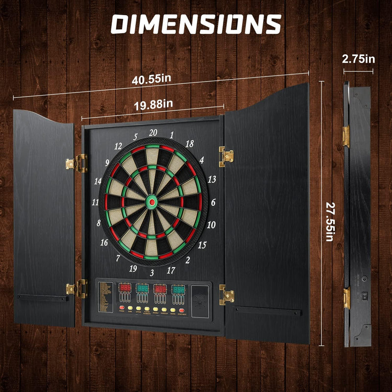 Brovamo Dartscheibe, Dekoratives Dartscheiben-Schrank-Set [12*Soft Tip Darts], Elektronische Dartsch