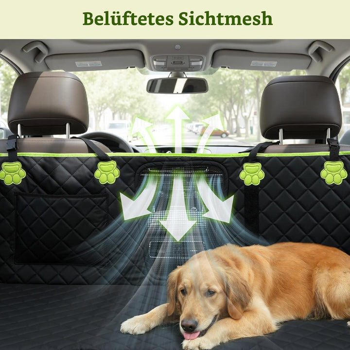 pecute 2-in-1 Hundedecke Auto Rückbank, Extra Stabiler Hunde Autositz, Hunde Autositz Rückbank Verbr