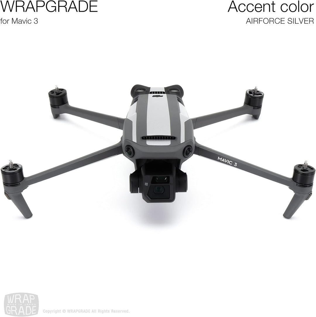 WRAPGRADE Skin Kompatibel mit Mavic 3 / Mavic 3 Classic | Accent Color (AIRFORCE SILVER), Airforce S