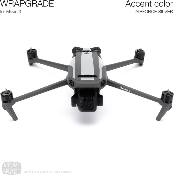 WRAPGRADE Skin Kompatibel mit Mavic 3 / Mavic 3 Classic | Accent Color (AIRFORCE SILVER), Airforce S