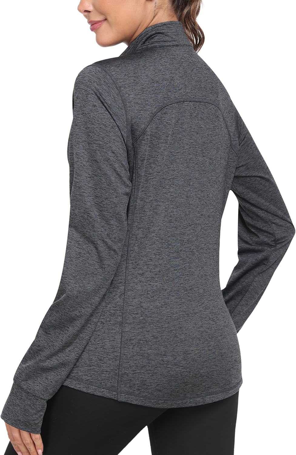 MoFiz Sportjacke Damen Leicht Trainingsjacke Mikrofleece Sweatjacke Wandershirt mit Reissverschluss