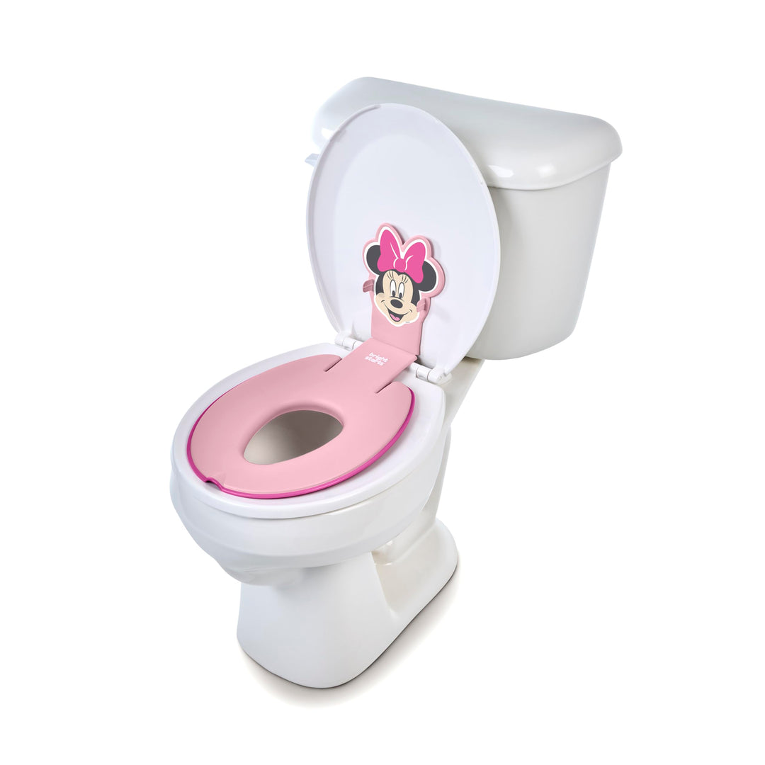 Bright Starts, Disney Baby Minnie Maus Flip & Sit Töpfchensitz, Sicherer Toilettenaufsatz mit Rutsch