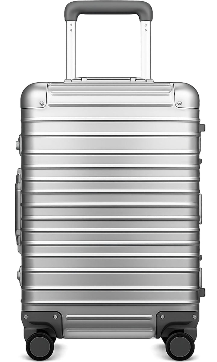 LUGGEX Aluminium Koffer Handgepäck, 100% Alu Koffer Trolleys ohne Reissverschluss, Hartschalekoffer