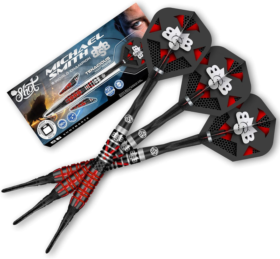 Shot Soft Darts Michael Smith Bully Boy Tenacious 90% Tungsten Softtip Darts Softdart Hochwertige Tu