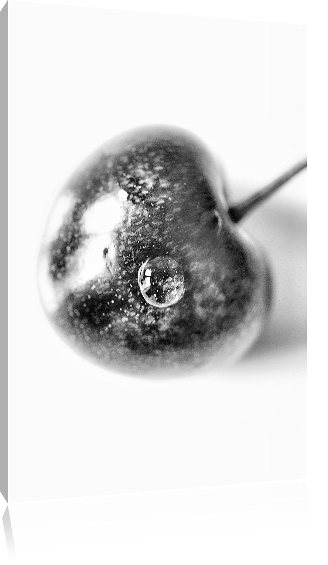 Monocrome, kleine Kirsche, Format: 100x70 auf Leinwand, XXL riesige Bilder fertig gerahmt mit Keilra