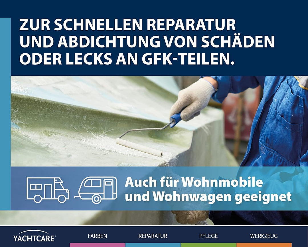Yachtcare Polyglas Repair Kit - für die schnelle Reparaturen an GFK-Teilen 400g, 400g