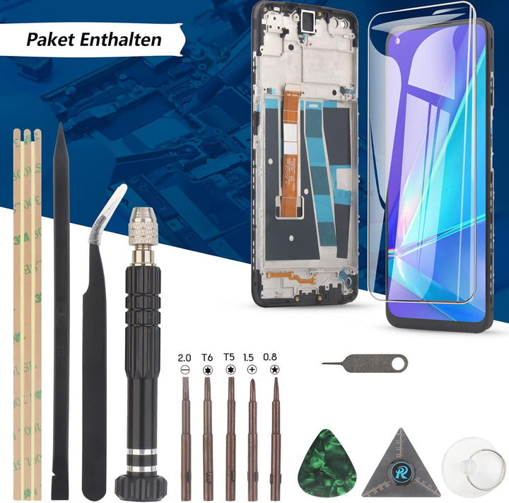 RongZy Kompatibel mit Oppo A72 CPH2067 Ersatz Bildschirm LCD Display und Touchscreen-Digitizer mit W