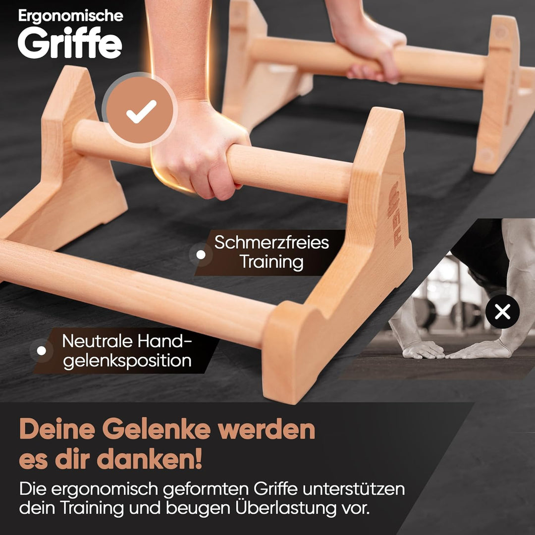 AS Calisthenics Griffe 3IN1 - Höhenverstellbare Parallettes für Push-ups, Dips & Handstand | Rutschf