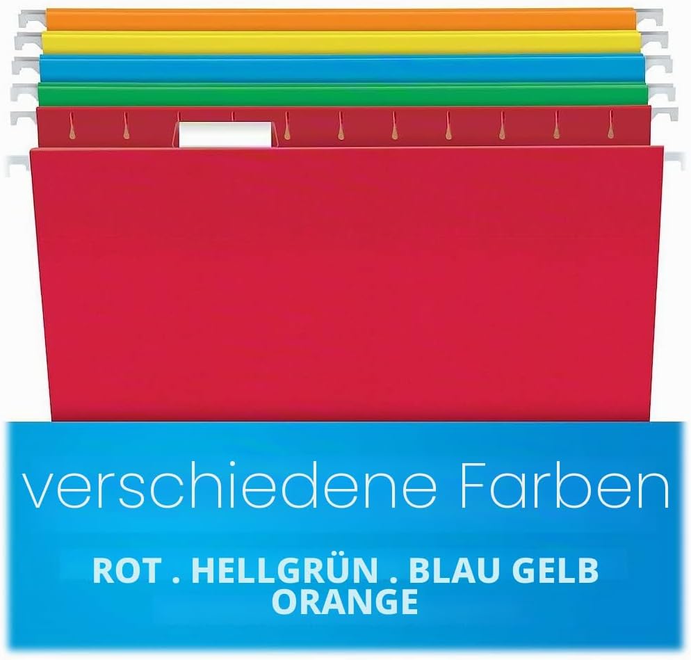 Pendaflex Hängemappen, Briefgrösse, 1/5-Schnitt, verstellbare Reiter, 25 Stück pro Box (81663) Lette