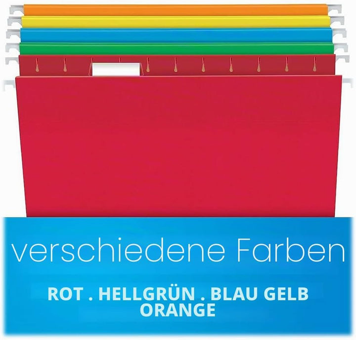 Pendaflex Hängemappen, Briefgrösse, 1/5-Schnitt, verstellbare Reiter, 25 Stück pro Box (81663) Lette