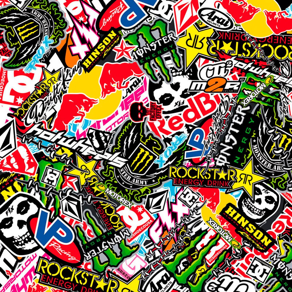 AUTO-STYLE Stickerbomb Folie - Graffiti design 2 - Rolle 60x200cm - Selbstklekend Racing, Racing