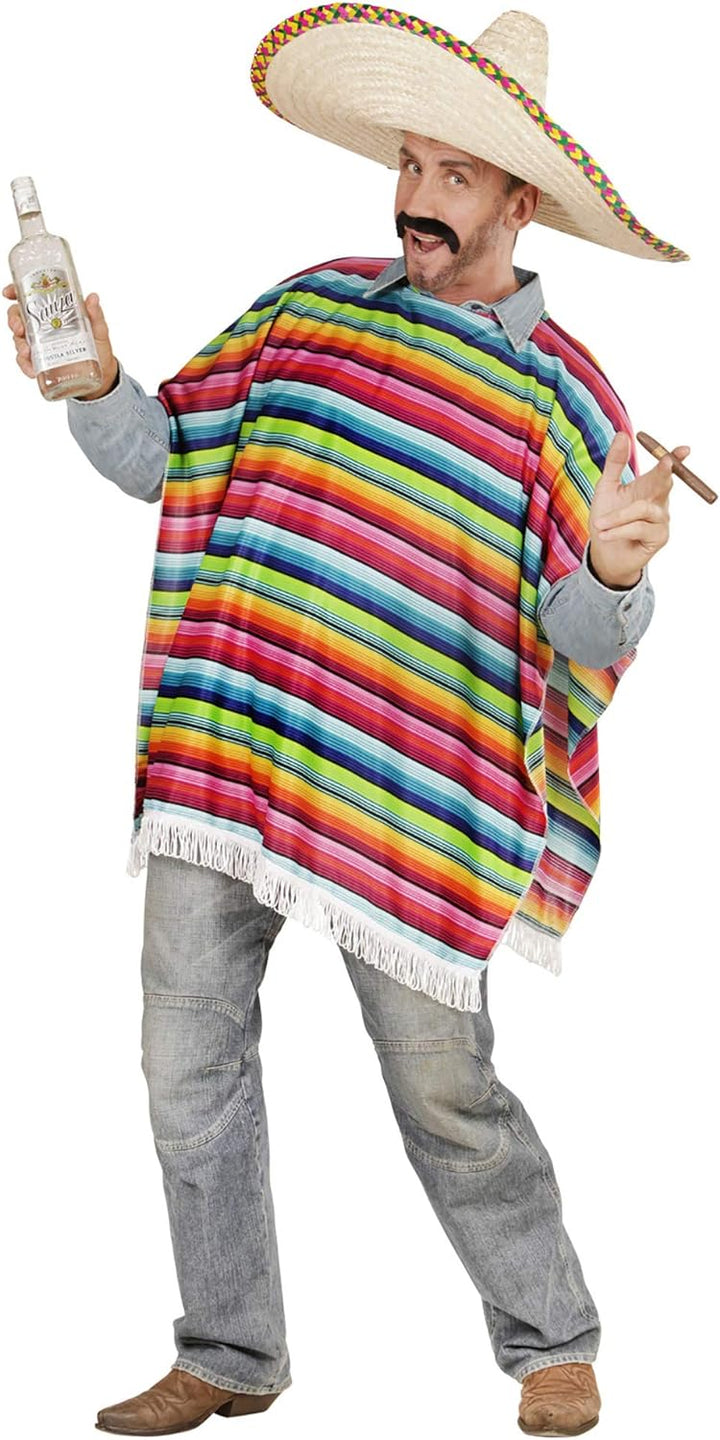 W WIDMANN MILANO Party Fashion 42939 - Mexikanischer Poncho, Kostümzubehör, Accessoire, Überwurf, Me